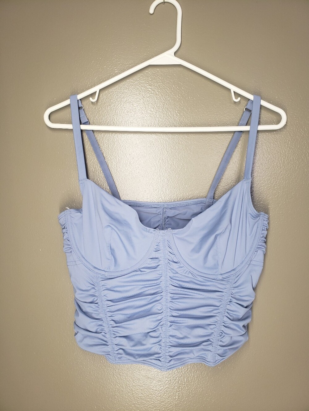 Gilly Hicks Juniors Blue Corset Cropped Top Size Large Nwt Pullover Stretch